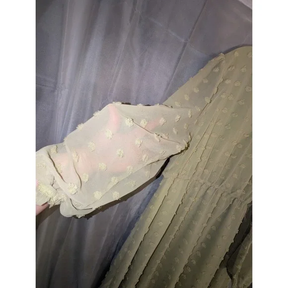 NWT Hanna Nicole Dress With‎ Sheer Long Sleeves Size 20W Light Green Mature - Picture 5 of 10